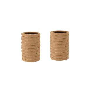 Light-Brown Fabric Hair Ties 20 Pack